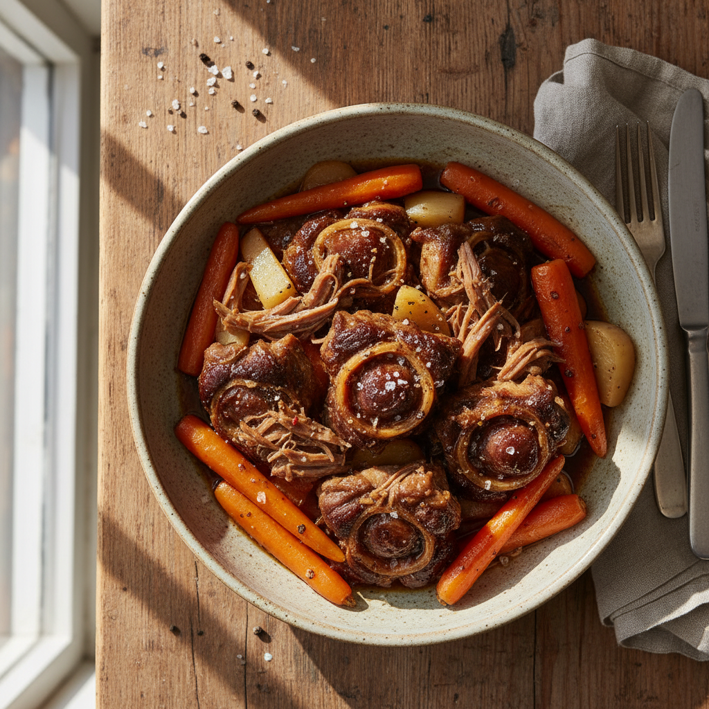 Braised Ox Cheek with Root Vegetables