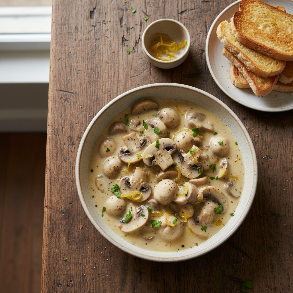 Mushrooms in White Gravy