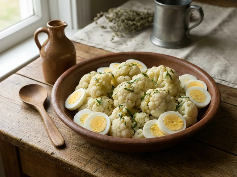 Cauliflower Salad, Egg Garnish
