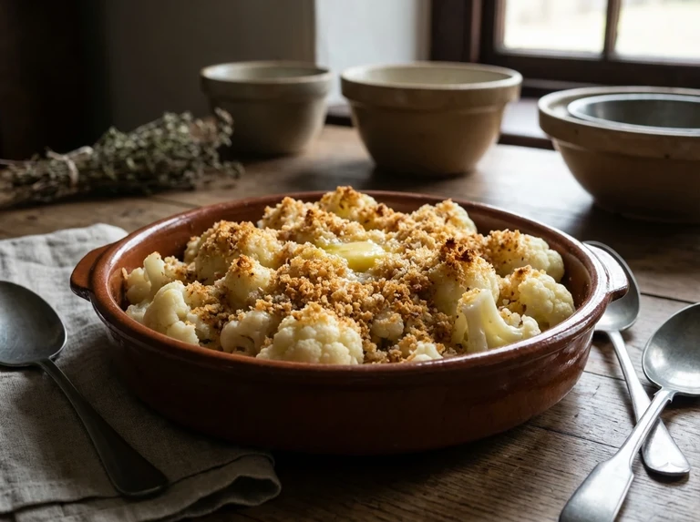 CAULIFLOWER WITH BROWN CRUMBS