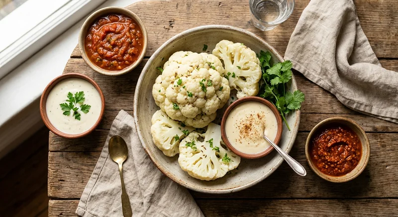 Cauliflower with Various Sauces