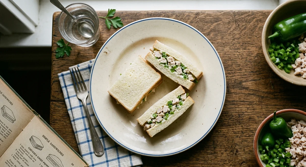 CHICKEN AND GREEN PEPPER SANDWICH