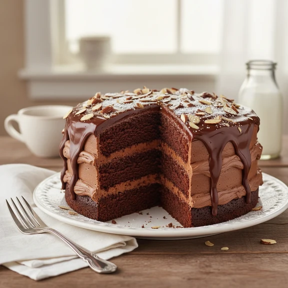 Chocolate Almond Layer Cake