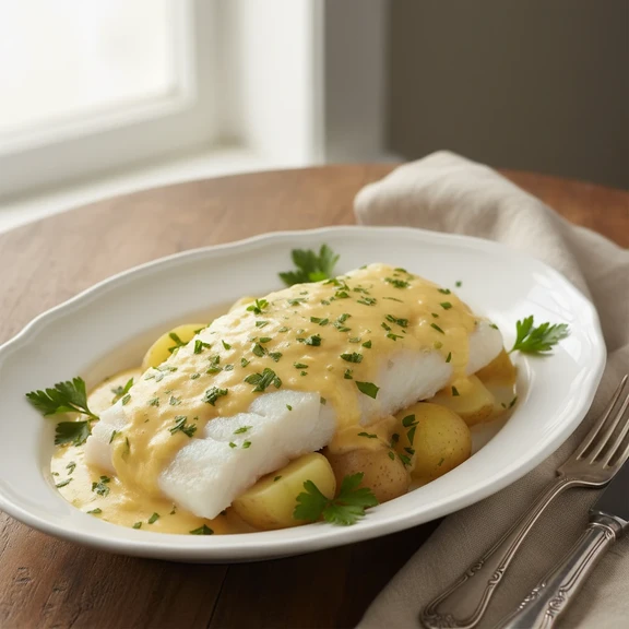 Codfish with Egg Sauce