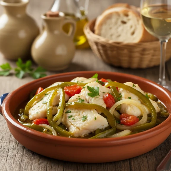 Codfish with Green Peppers