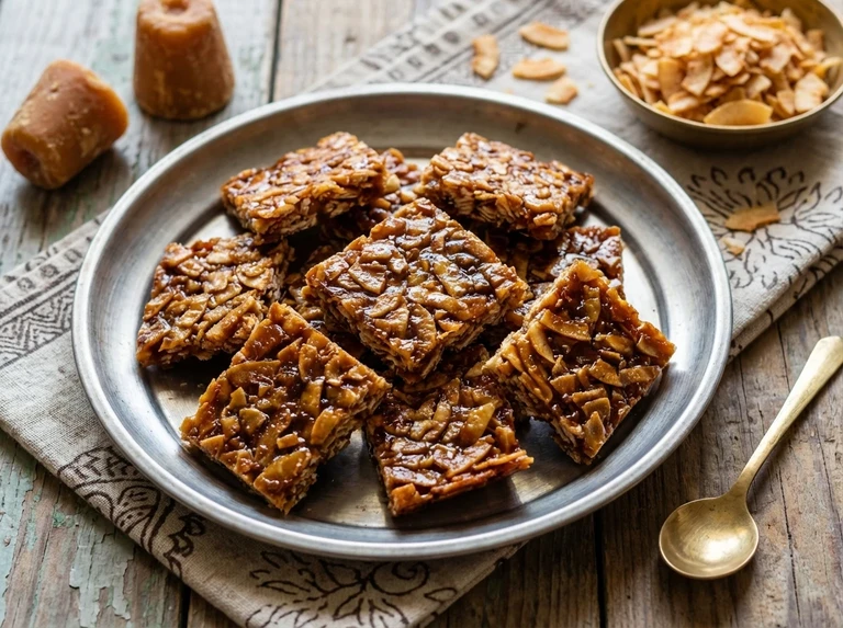 Crispy Coconut Chikki (Method 2)