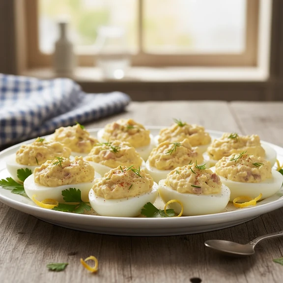 Deviled Eggs with Chicken or Veal