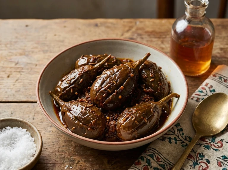 Eggplant Pickle (Achar Vengananu)