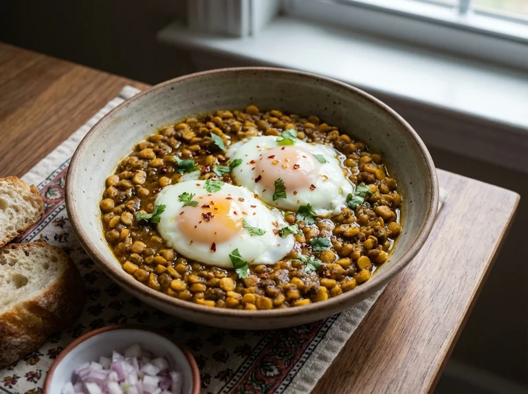 Eggs on Chana Dal
