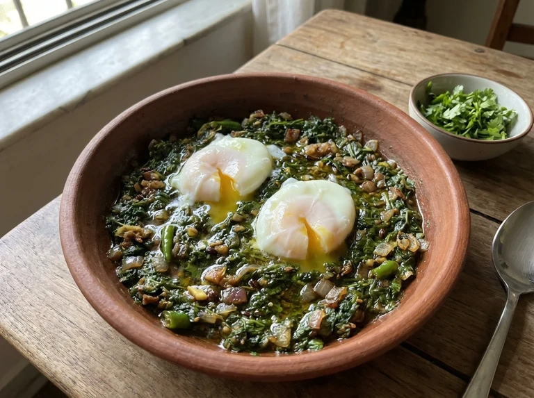Eggs on Coriander