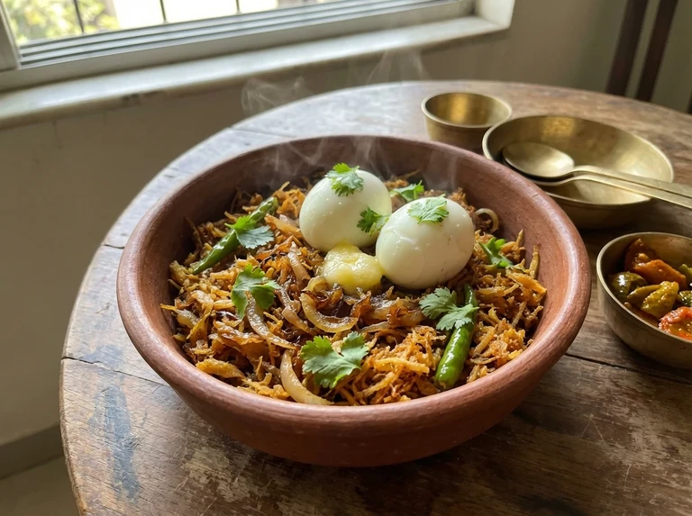 Eggs on Dried Bombay Duck