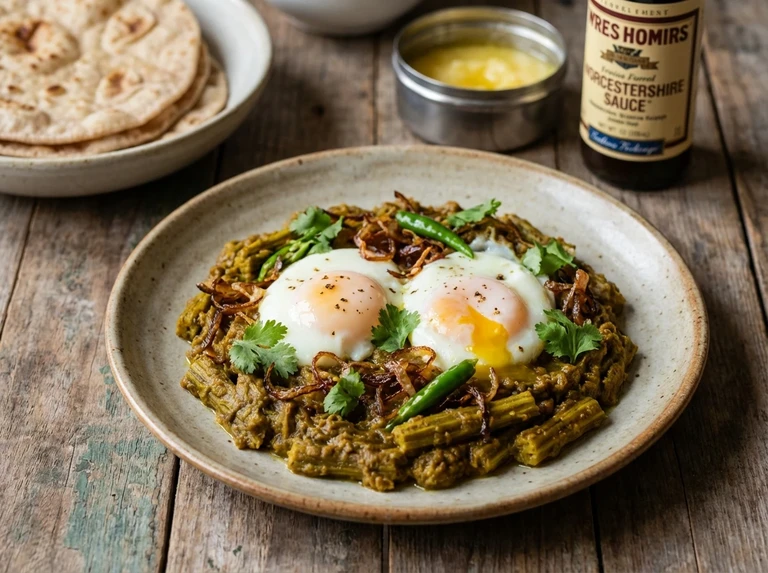 Eggs on Drumstick Pulp (Moringa)
