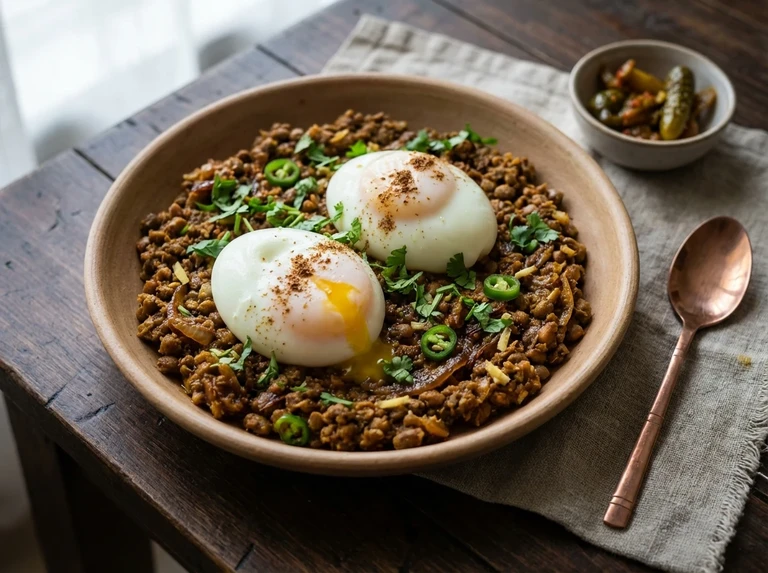 Eggs on Spiced Cowpeas