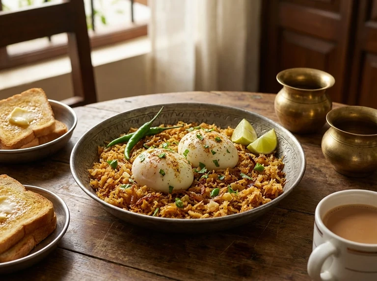 Eggs on Spiced Grated Coconut