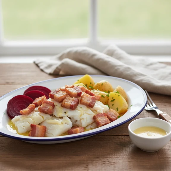 Fried Salt Pork with Codfish