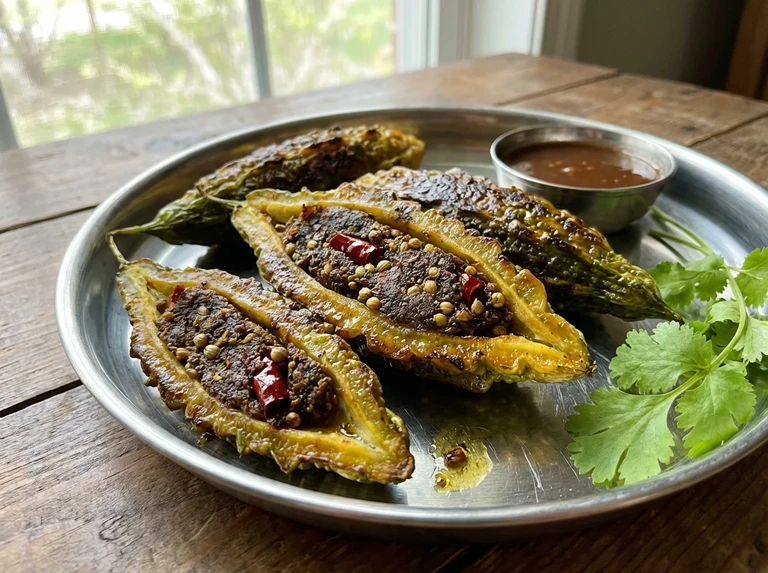 Fried Stuffed Bitter Gourd (Masala Karela)