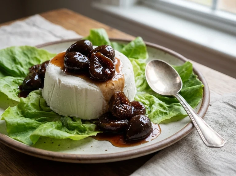 FROZEN CREAM CHEESE WITH PRESERVED FIGS