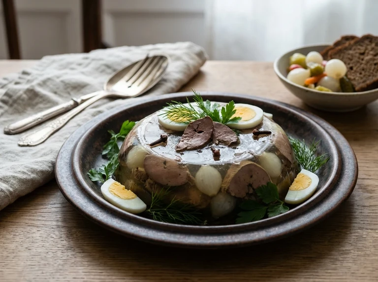 GANSLEBER IN SULZ (GOOSE-LIVER ASPIC)