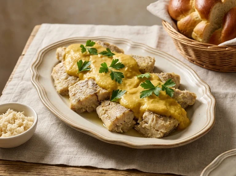 GEFILLTTE FISCH WITH EGG SAUCE
