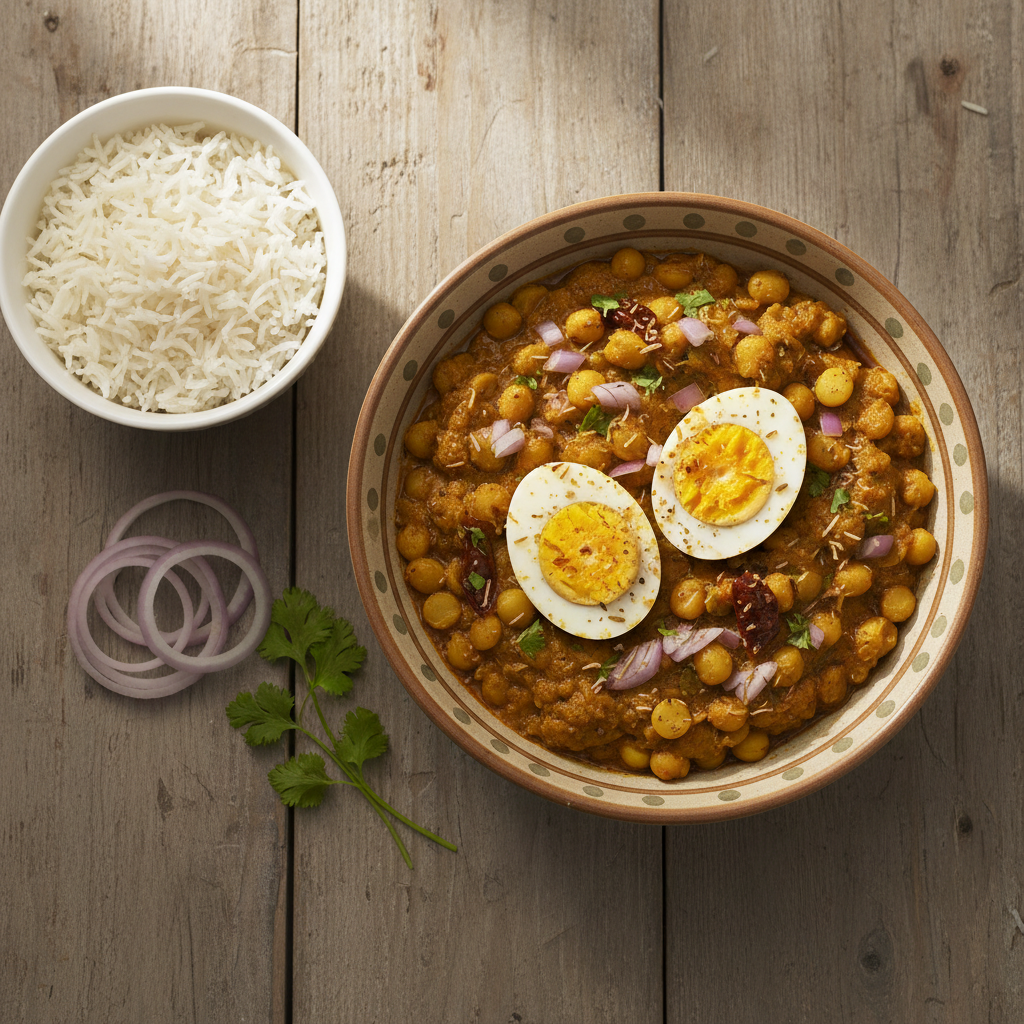 Egg Curry with Chunna Ka Dal (Chana Dal)