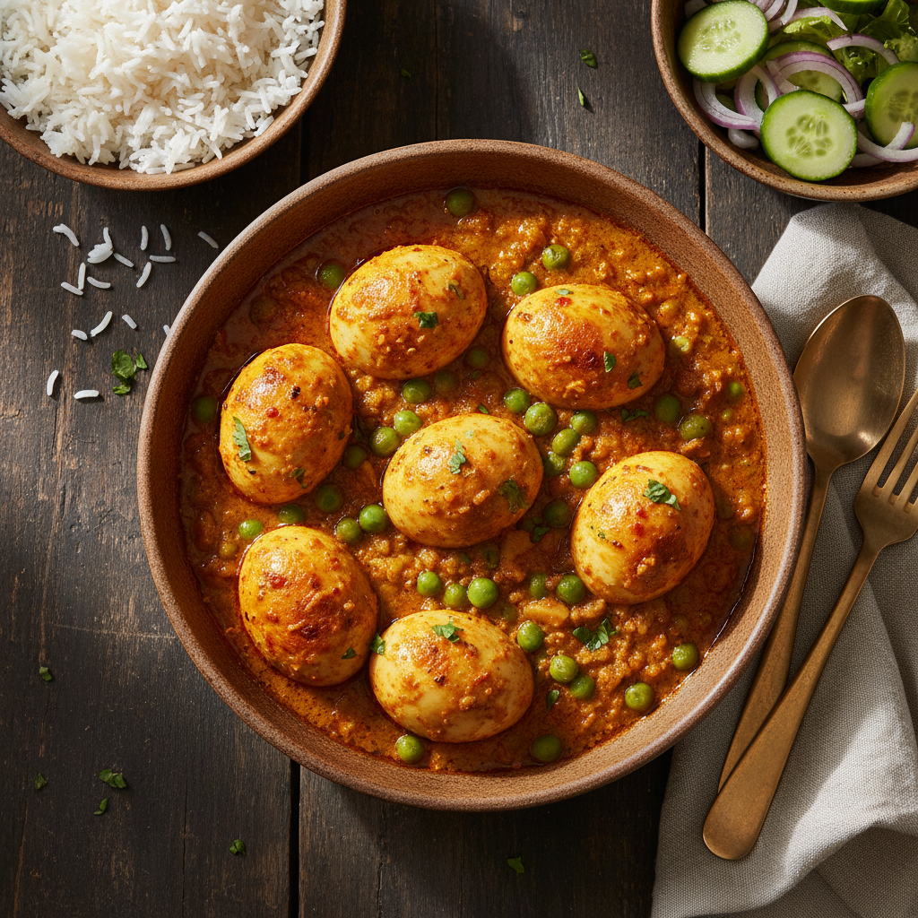 Egg Curry with Green Peas