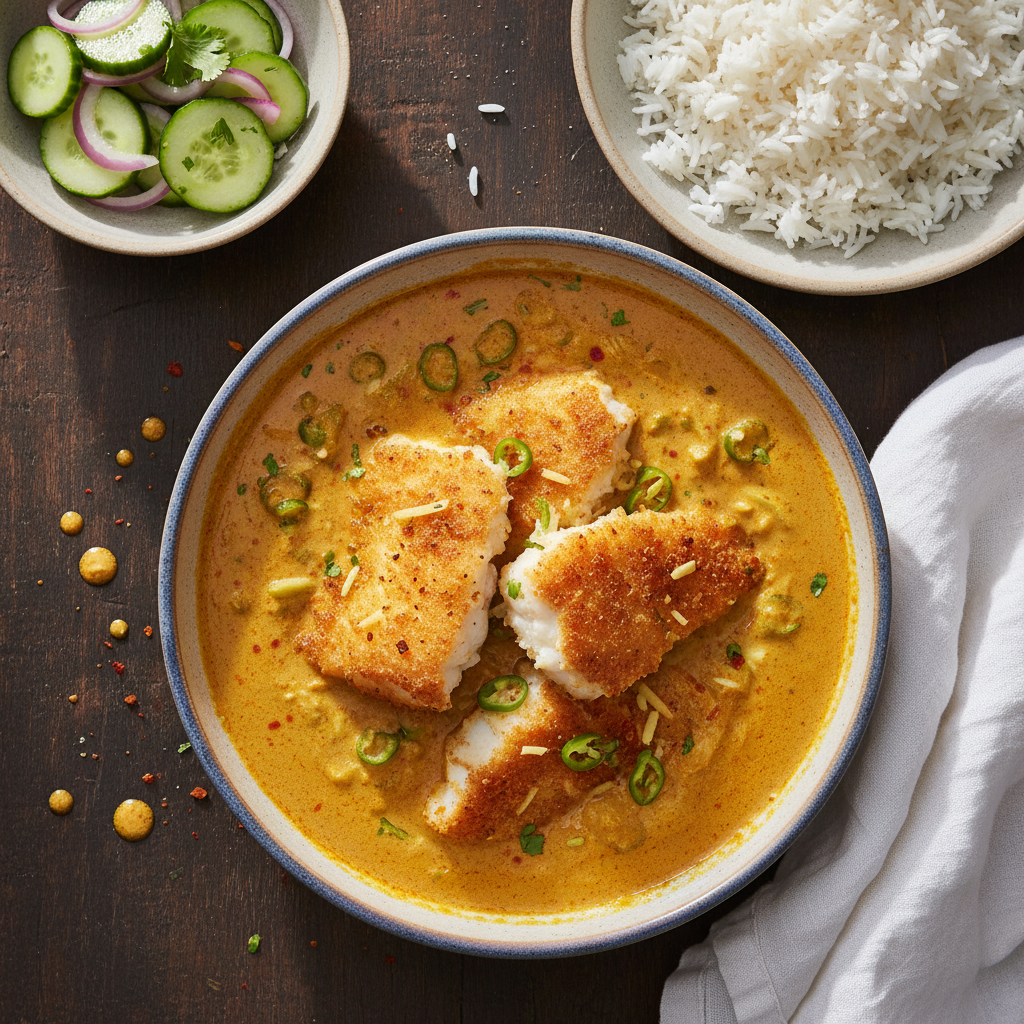 Fried Fish in Coconut Curry