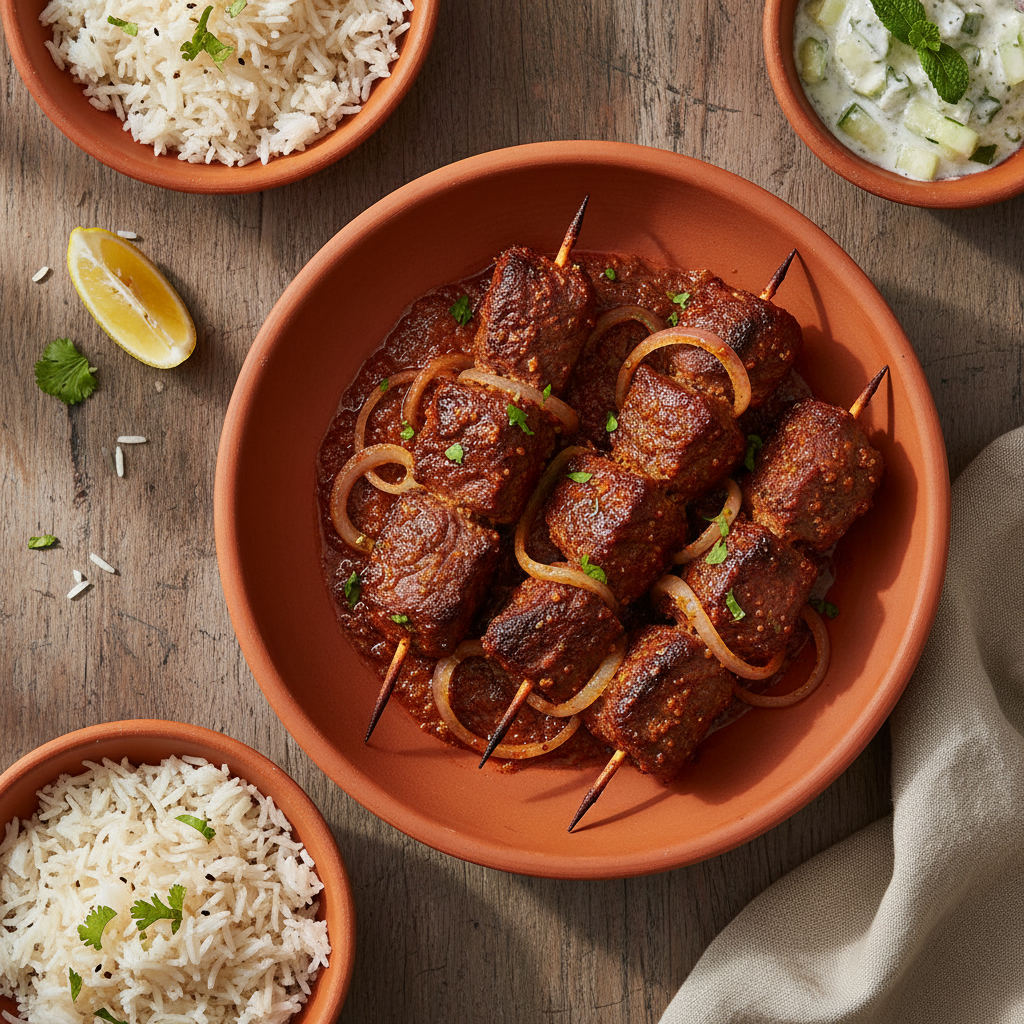 Tick-keeah Kawab (Hussanee Curries on Stick)