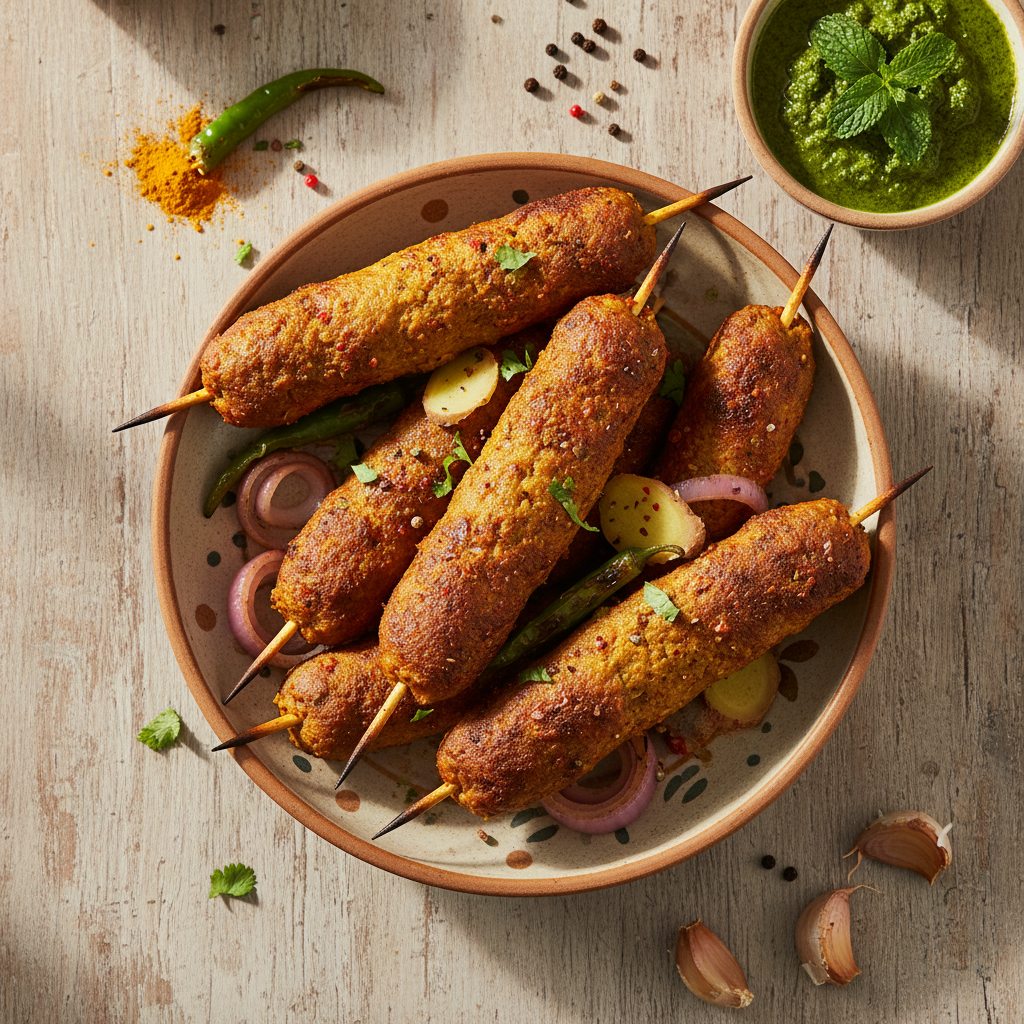 Tick-keeah Kawab (Spiced Beef Kebabs)