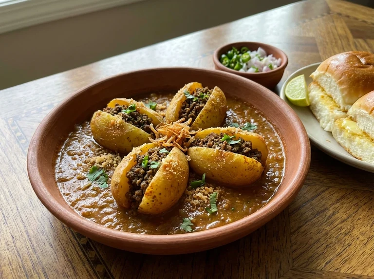 Keema Stuffed Potatoes