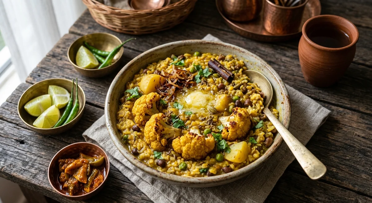 KHECHURI WITH FUL-KAPI (cauliflower)