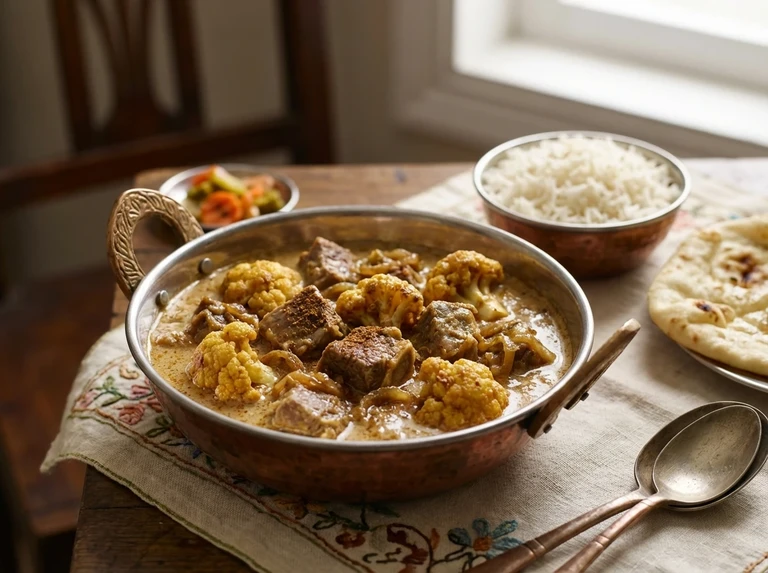 Meat or Chicken with Cauliflower