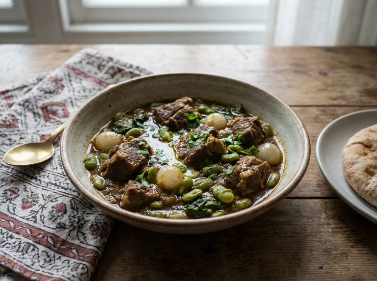 Meat or Chicken with Field Beans (Kadva Val)