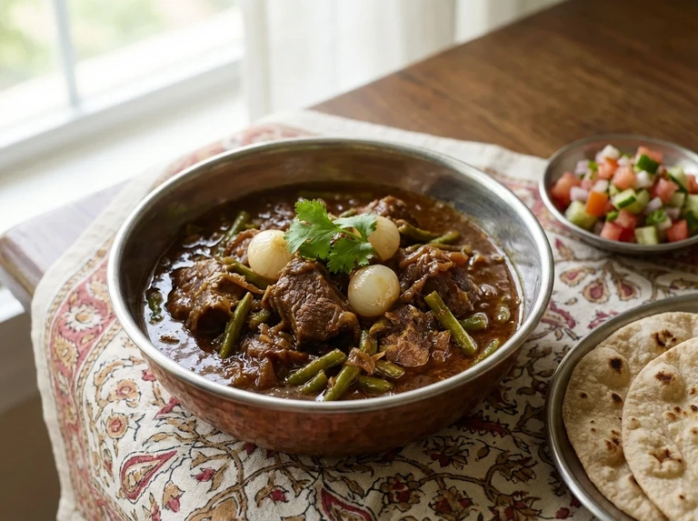 Meat or Chicken with French Beans