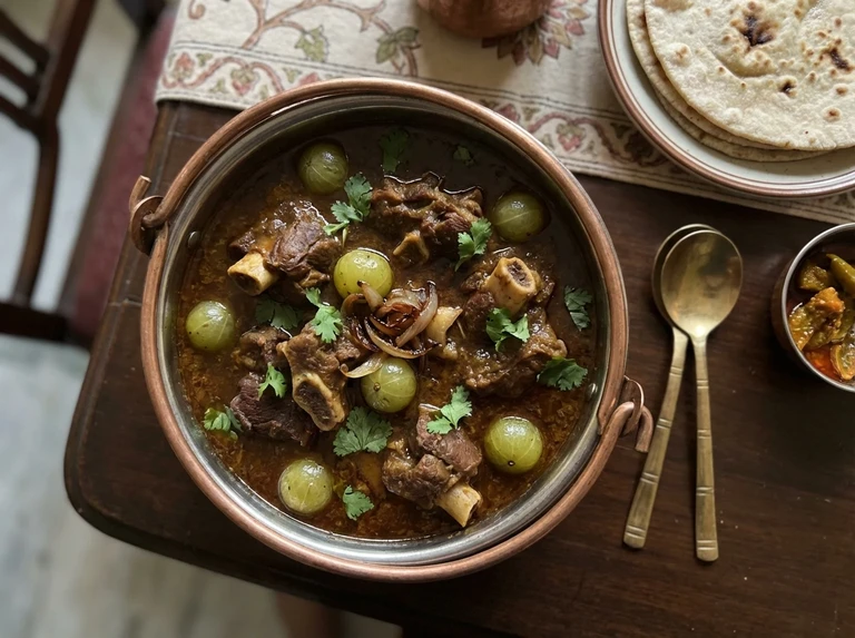 Meat or Chicken with Gooseberries