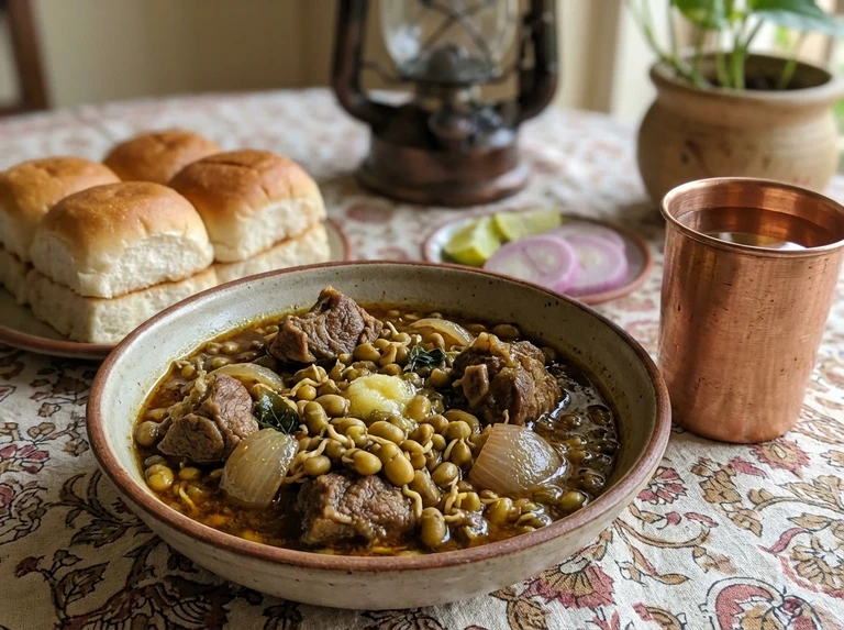 Meat or Chicken with Sprouted Field Beans (Titori)