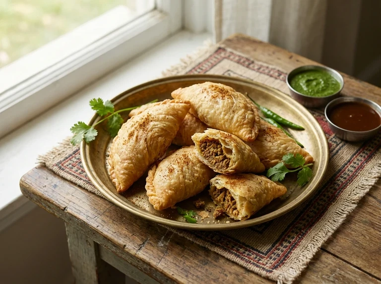 Minced Meat Khaja (Savory Stuffed Pastries)