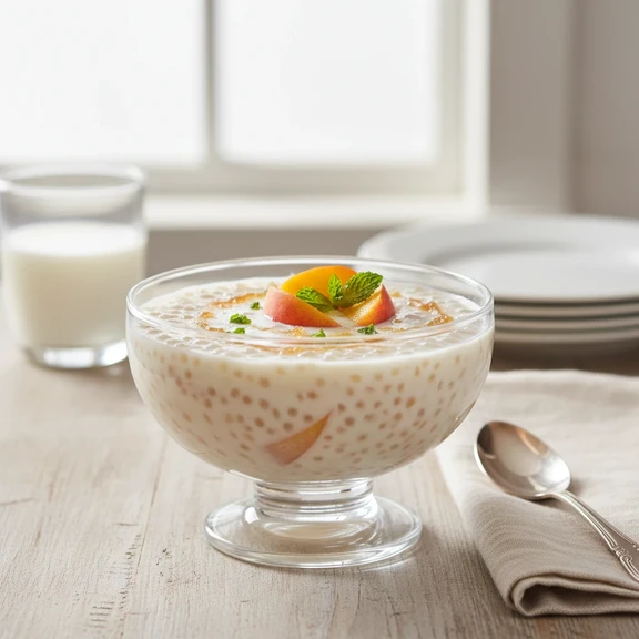 Modern Peach Tapioca Pudding