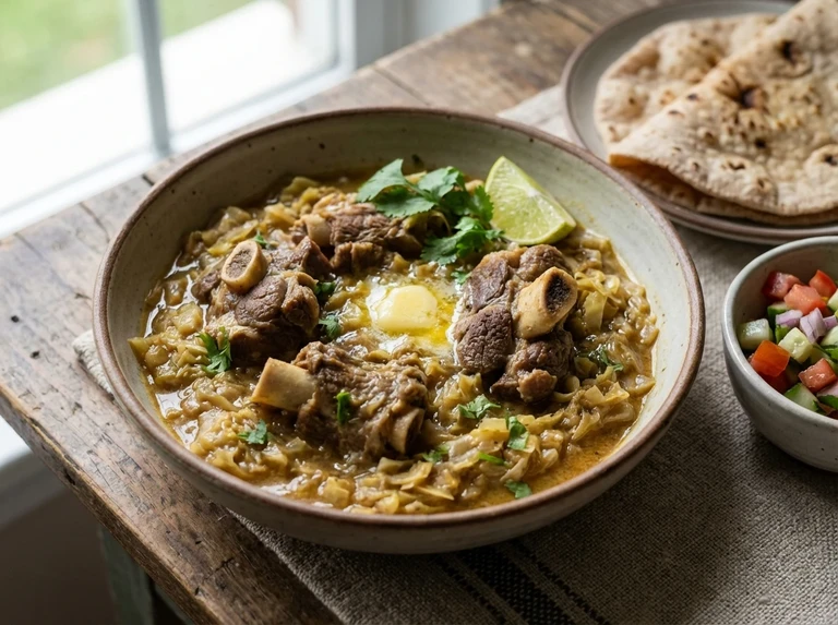 Mutton or Chicken with Cabbage