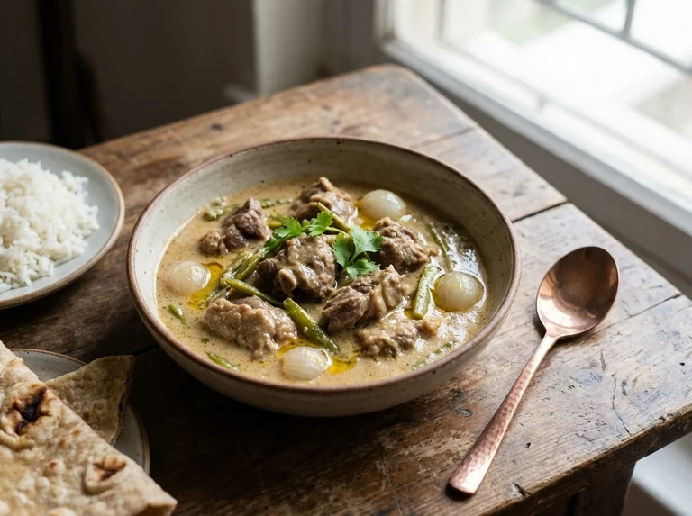 Mutton or Chicken with Cluster Beans
