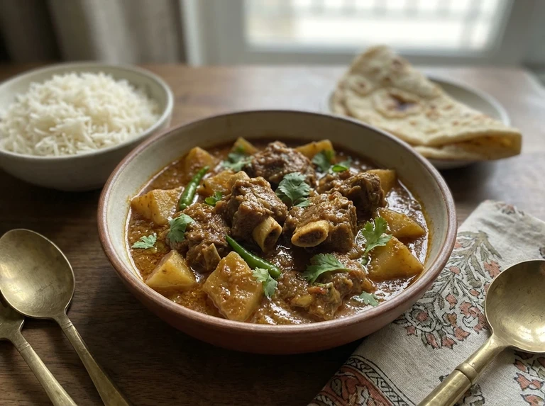 Mutton or Chicken with Kohlrabi