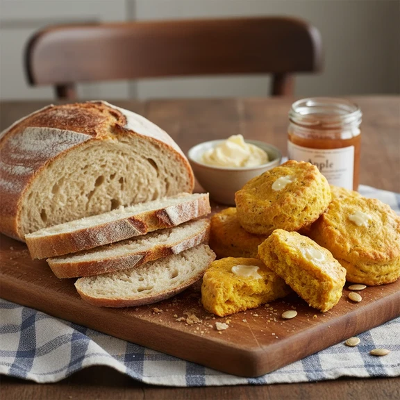 Overnight Flour Bread and Squash Biscuits
