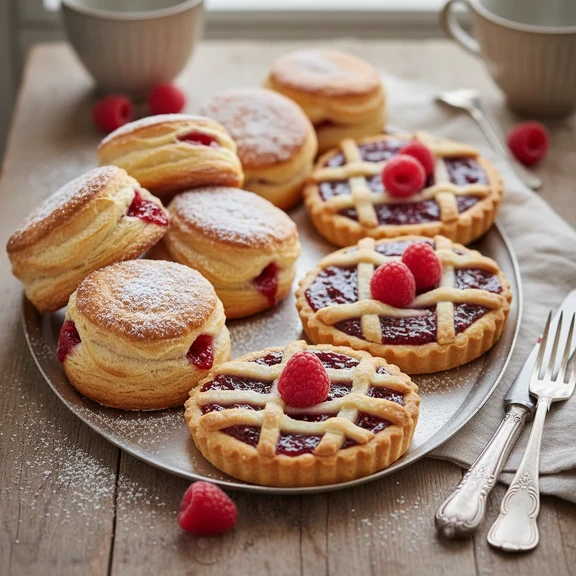 Raspberry Puffs and Tarts