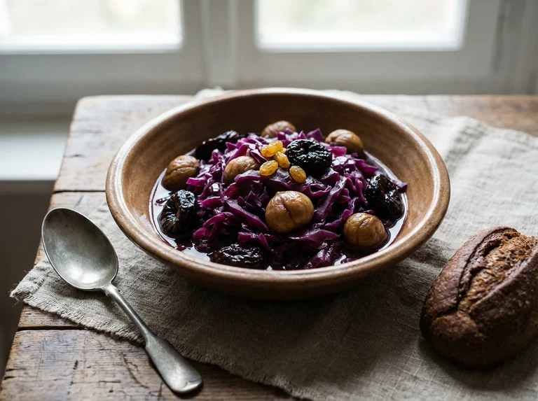 RED CABBAGE WITH CHESTNUTS AND PRUNES