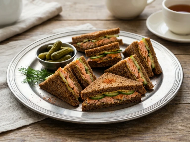 SALMON AND BROWN BREAD SANDWICHES