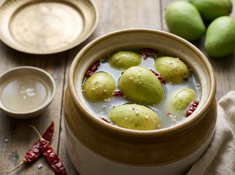 Salted Mangoes in Brine