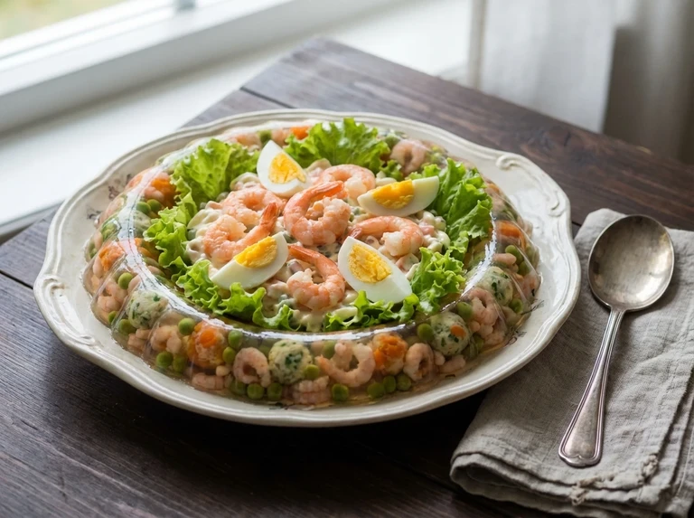 Shrimp Salad with Aspic Border