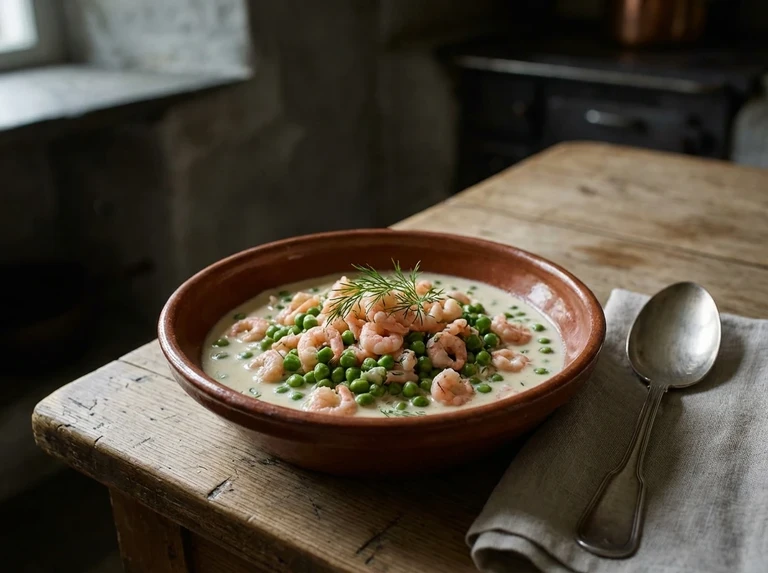 Shrimps with Peas