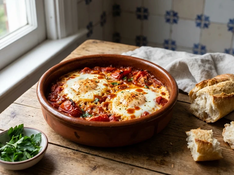 Spanish Eggs, Shirred