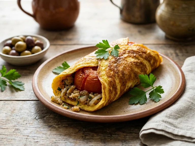 Spanish Stuffed Tomato Omelet