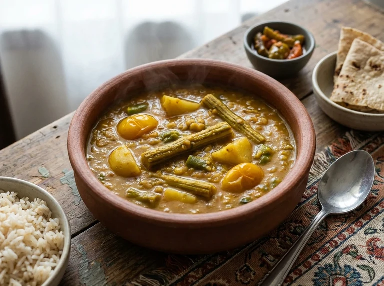 Spiced Tuvar Dal with Drumsticks